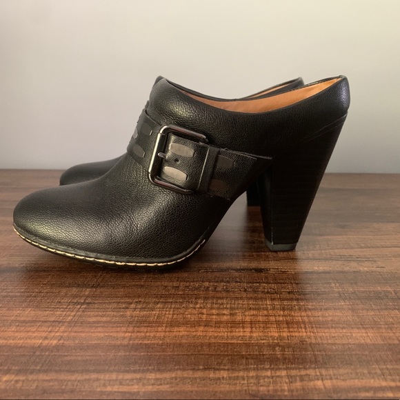 Euro Soft Sofft Sacha Black Leather Clog Mule Heel Shoes  Size 7.5M - Picture 8 of 8